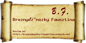Breznyánszky Fausztina névjegykártya